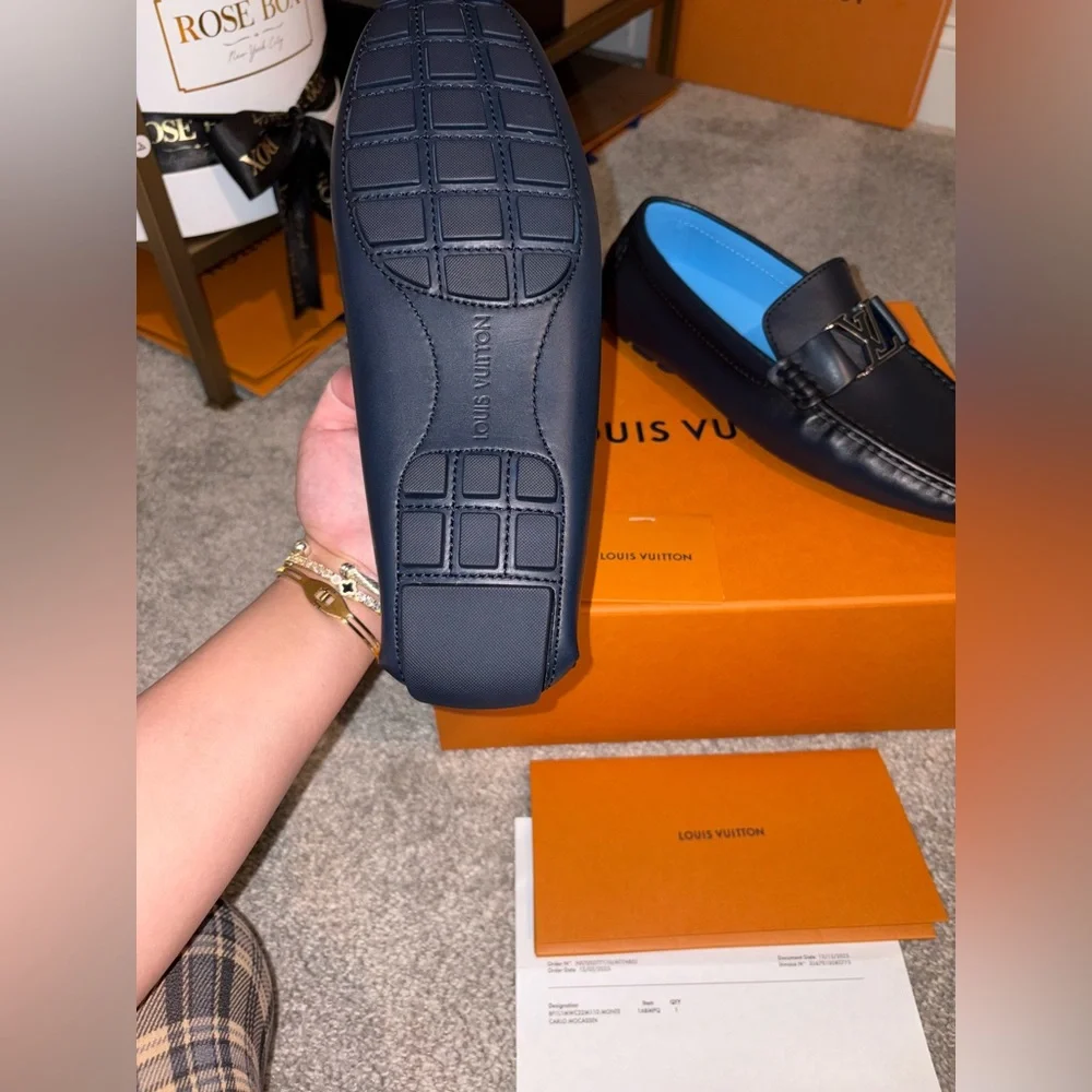 Louis Vuitton Men's Navy Slip-On Monte Carlo moccasin NWT - Picture 12 of 13